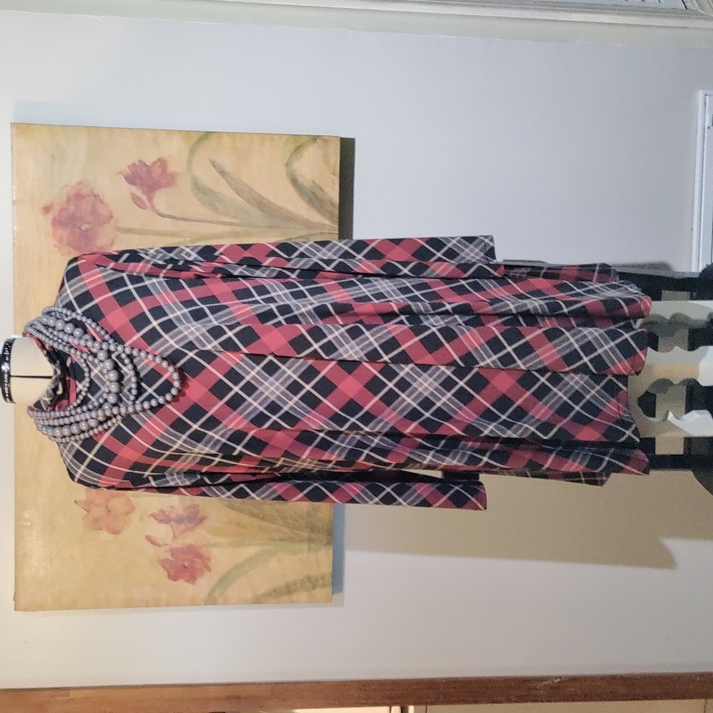LBisse turtle neck plaid dress size XL